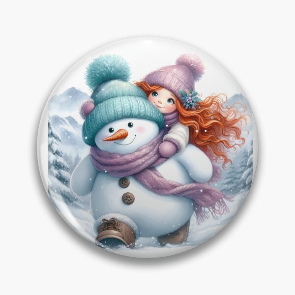 Item preview, Snowman giving Piggyback ride to a Girl in a Winter Wonderland designed and sold by DreamyEscapism.