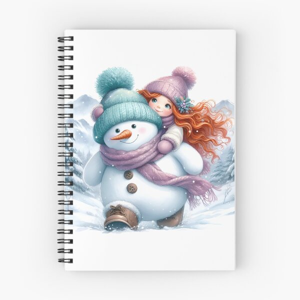 Item preview, Snowman giving Piggyback ride to a Girl in a Winter Wonderland designed and sold by DreamyEscapism.