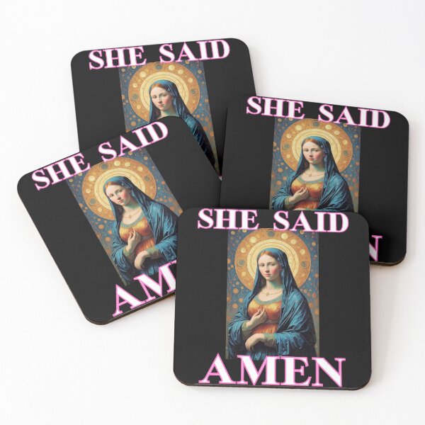 Item preview, She said Amen let it be St Mary in van Gogh style funny christian cute gifts  designed and sold by thankful-loco.