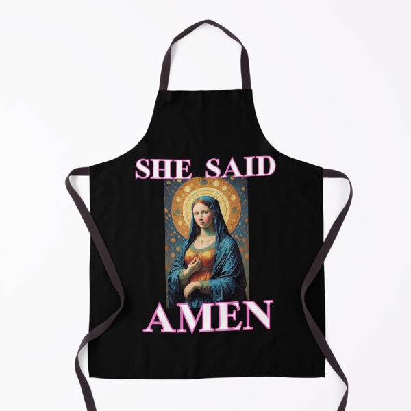 Item preview, She said Amen let it be St Mary in van Gogh style funny christian cute gifts  designed and sold by thankful-loco.