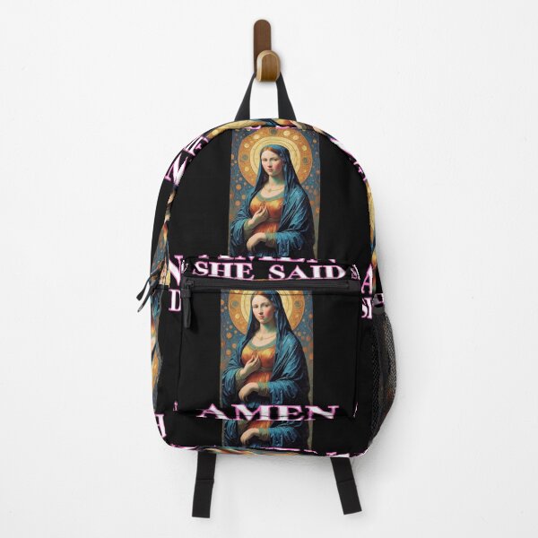 Item preview, She said Amen let it be St Mary in van Gogh style funny christian cute gifts designed and sold by thankful-loco.