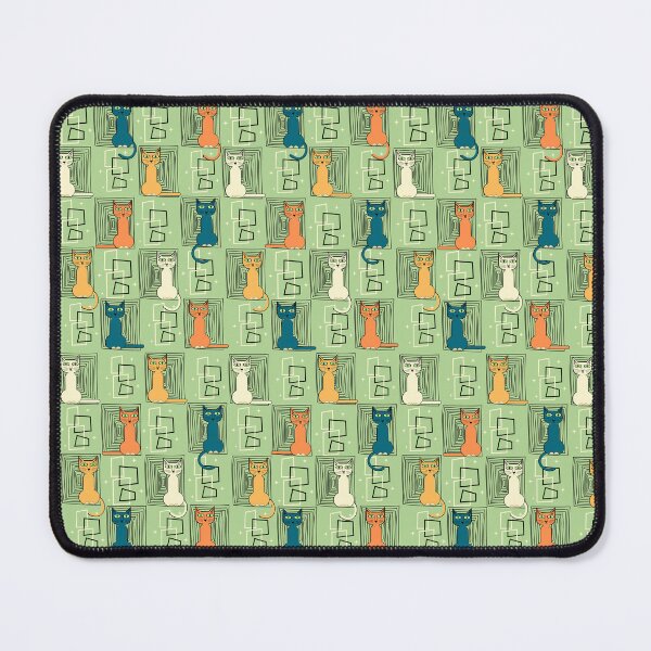 Item preview, Retro pattern No.49b -  cat - ginger and sage designed and sold by TalkingHerds.