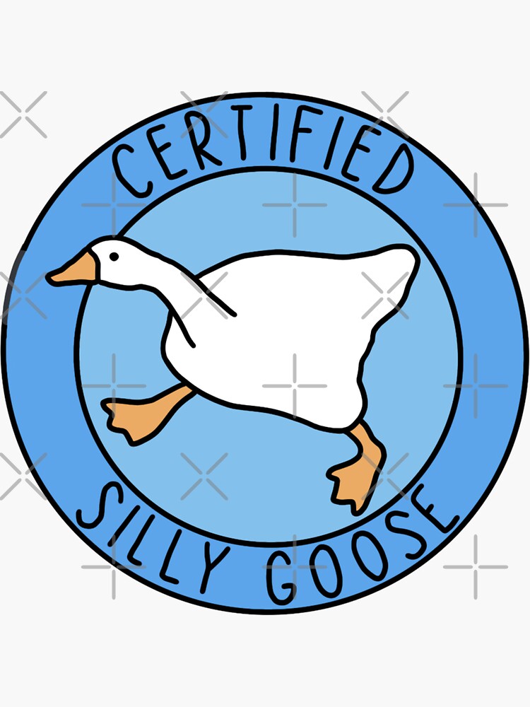 Aperçu 3 sur 3. Sticker avec l'œuvre Bleu certifié Silly Goose créée et vendue par Chanaika4.