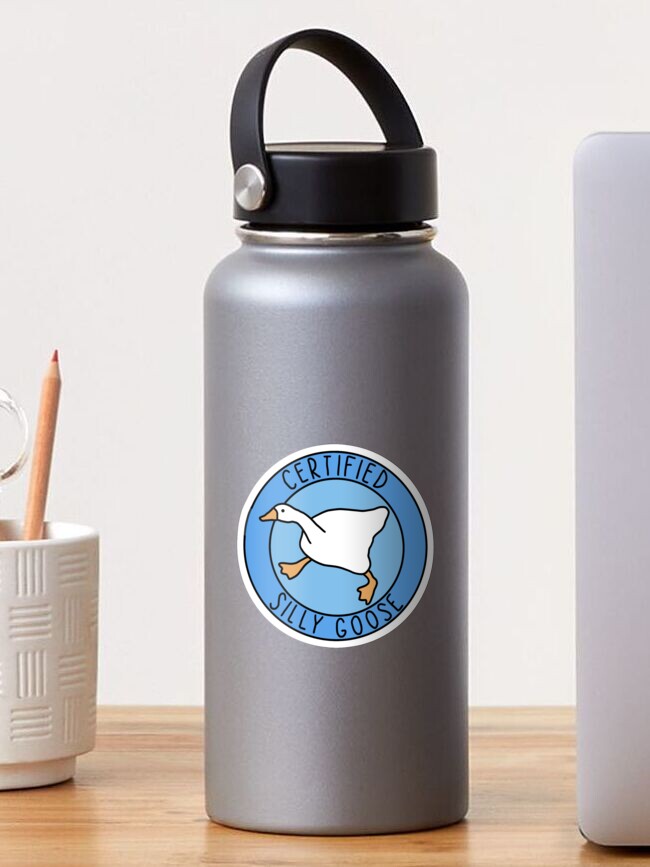 Aperçu 1 sur 3. Sticker avec l'œuvre Bleu certifié Silly Goose créée et vendue par Chanaika4.