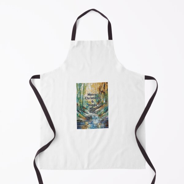 Item preview, Stain Glass Landscape Merry Christmas, Happy New Year designed and sold by SamArtHive.