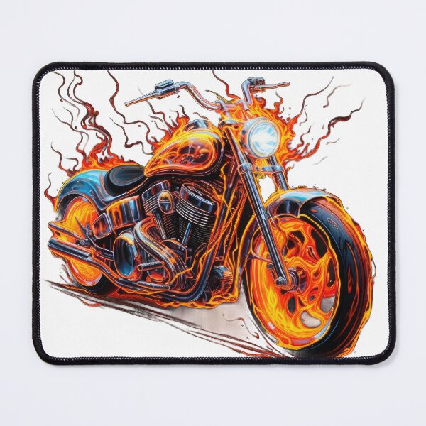 Item preview, Minimalistic Motorcycle in Flames designed and sold by Nextstep Design.