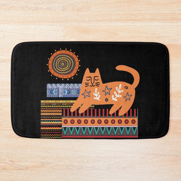Item preview, Cat basking in the sun | Purring cat with happiness | Meow | A domestic cat on the carpet lazes around designed and sold by Erry-ewell.