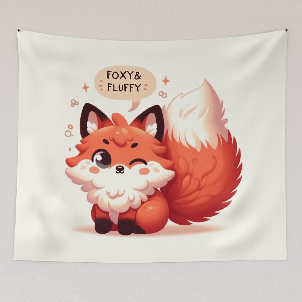 Item preview, Foxy y Fluffy - Guiño de pelusa designed and sold by ZenEverAI.