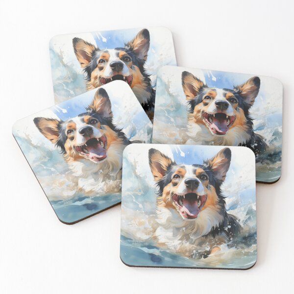 Item preview, Tricolor Corgi Swimming designed and sold by TentacleTribe.