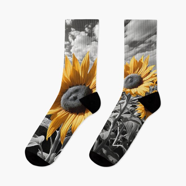 Item preview, Black and white sunflower meadow print designed and sold by dcrc.