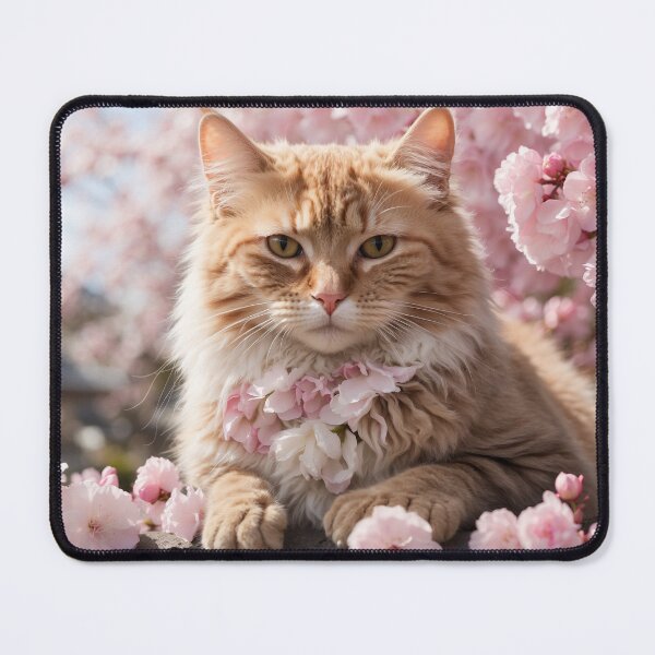 Item preview, A cat in a blooming Sakura garden designed and sold by PalettePetal.