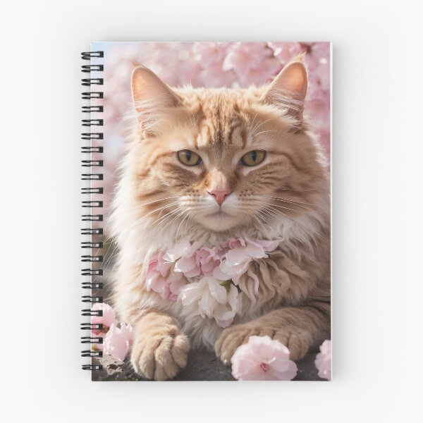 Item preview, A cat in a blooming Sakura garden designed and sold by PalettePetal.