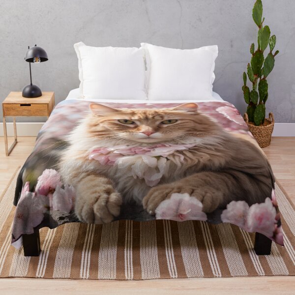 Item preview, A cat in a blooming Sakura garden designed and sold by PalettePetal.