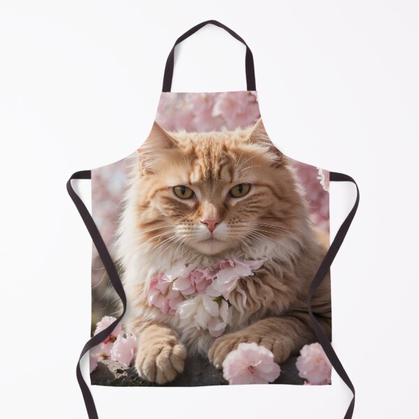 Item preview, A cat in a blooming Sakura garden designed and sold by PalettePetal.