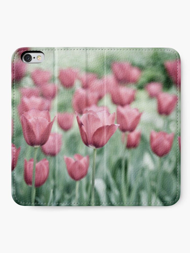 Alternate view of Pink Tulip Field iPhone Wallet