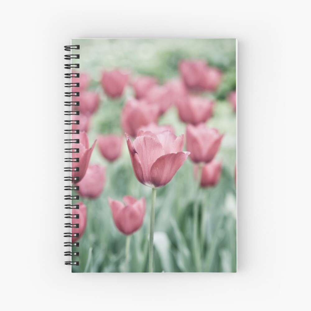 Pink Tulip Field Spiral Notebook