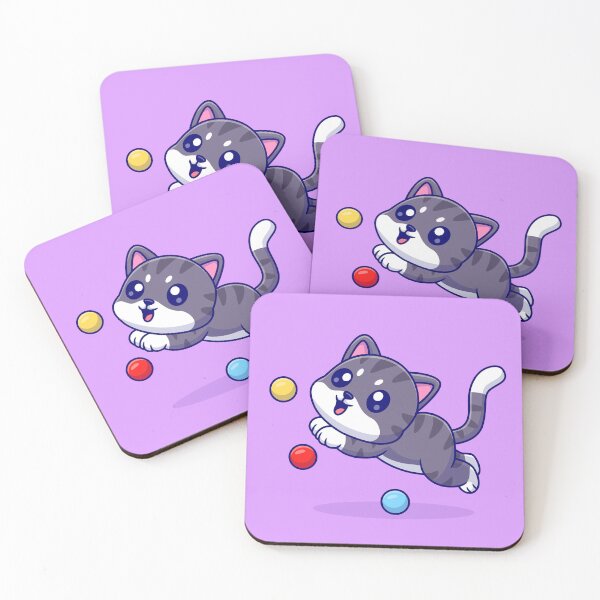 Item preview, Playful Purr: Cute Cat Playing with Ball Cartoon Vector Icon Illustration designed and sold by hjian8219.