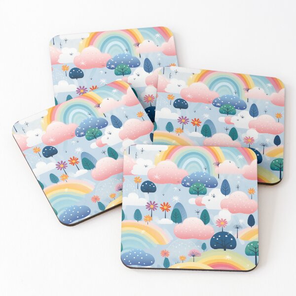 Item preview, Rainbows, Trees, Flowers and Clouds Pastel Colours  designed and sold by NikkofTime.