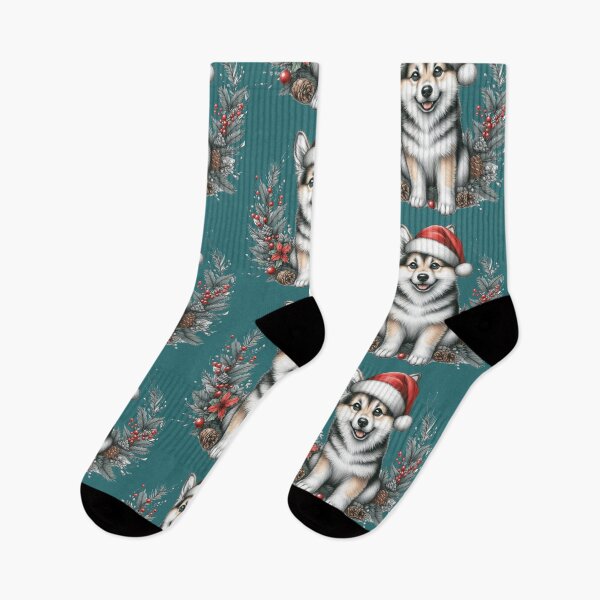 Item preview, Happy puppy wearing Santa's hat is bearing gifts and good will designed and sold by ODINDISA.