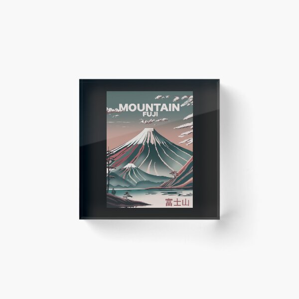 Item preview, Wonderful Mountain Fuji illustration, vintage travel poster designed and sold by drawlinershop.
