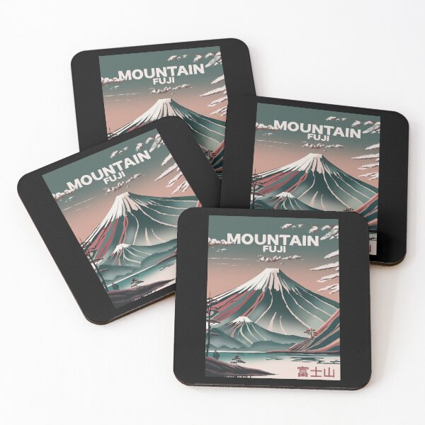 Item preview, Wonderful Mountain Fuji illustration, vintage travel poster designed and sold by drawlinershop.