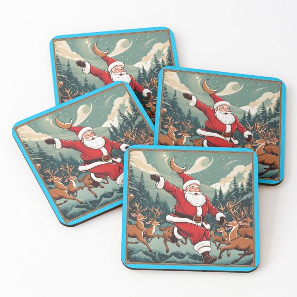 Item preview, Santa and Reindeers Celebrating the Day designed and sold by Owl-o-the-wisp.