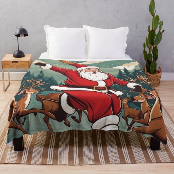 Item preview, Santa and Reindeers Celebrating the Day designed and sold by Owl-o-the-wisp.