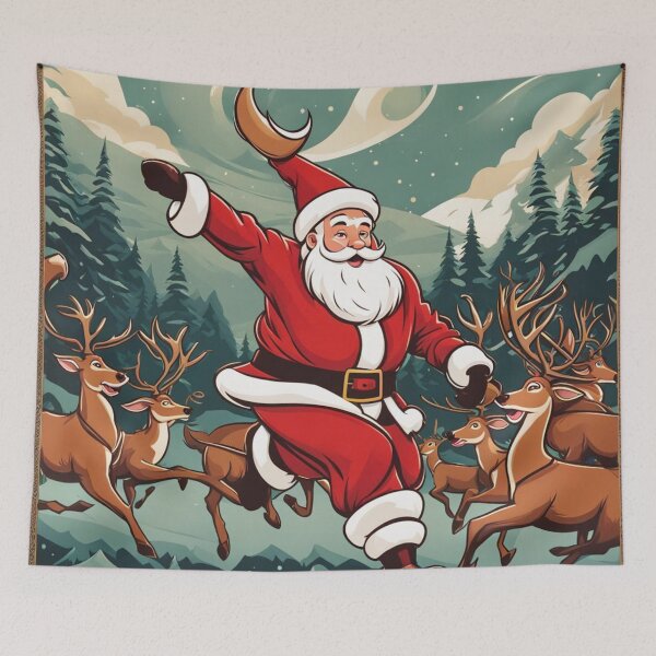 Item preview, Santa and Reindeers Celebrating the Day designed and sold by Owl-o-the-wisp.