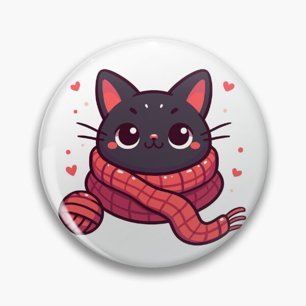 Item preview, Cat and knitting kawaii cat with yarn ball designed and sold by TomFrontierArt.