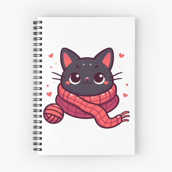 Item preview, Cat and knitting kawaii cat with yarn ball designed and sold by TomFrontierArt.