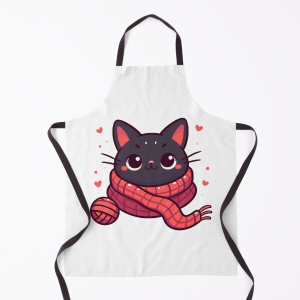 Item preview, Cat and knitting kawaii cat with yarn ball designed and sold by TomFrontierArt.