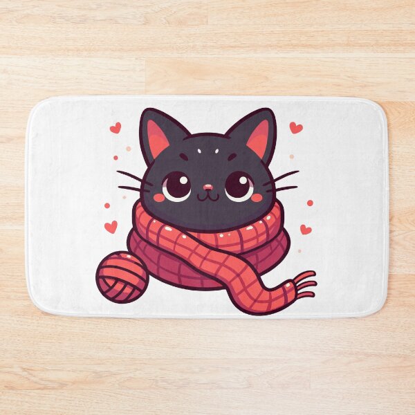 Item preview, Gato y gato kawaii tejido con ovillo designed and sold by TomFrontierArt.