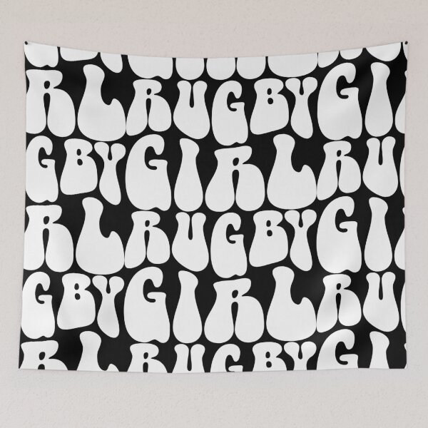 Item preview, Rugby Girl Text Monochrome Black designed and sold by Meepuruproject.