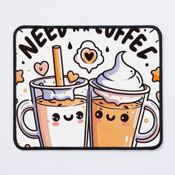 Item preview, "Charming Milk Tea Scene: Playful Coffee Craving Illustration" designed and sold by Huycao211.