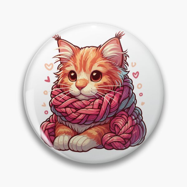Item preview, Cute Maine Coon Cat in Yarn Scarf designed and sold by TomFrontierArt.