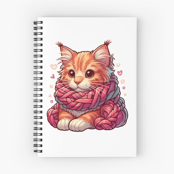 Item preview, Cute Maine Coon Cat in Yarn Scarf designed and sold by TomFrontierArt.
