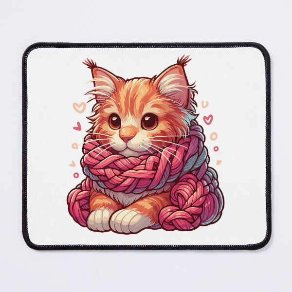 Item preview, Cute Maine Coon Cat in Yarn Scarf designed and sold by TomFrontierArt.