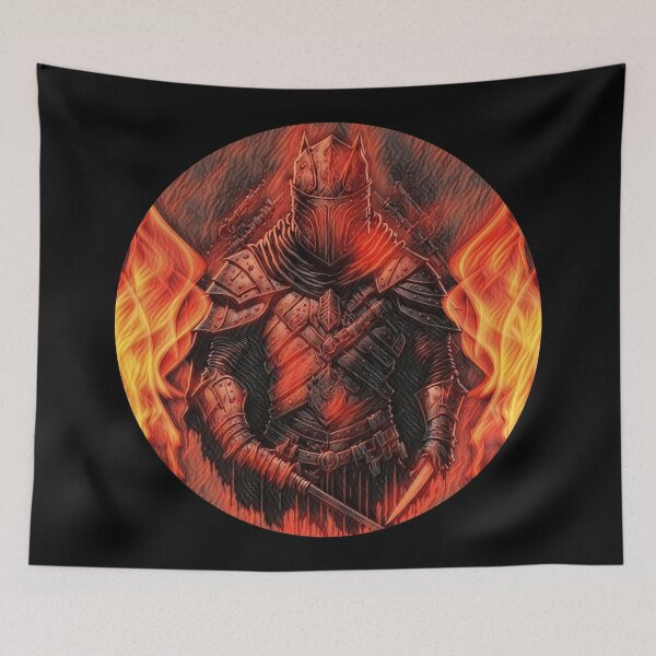 Item preview, A Fiery Knight Print - Dark Background designed and sold by TGAL2.