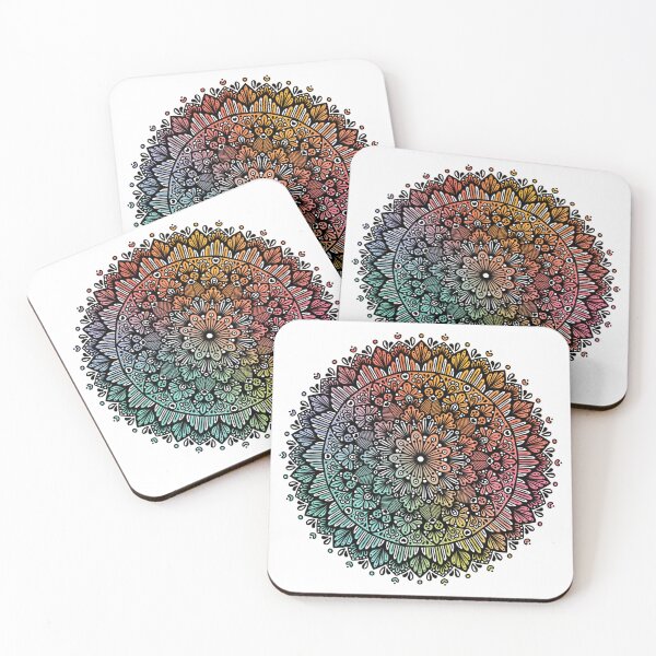 Item preview, Rainbow Mandala Zentangle Boho Design designed and sold by mandalasbymisa.