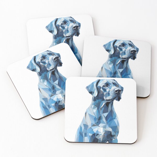 Item preview, Cute geometric blue labrador dog designed and sold by HappyStickBike.