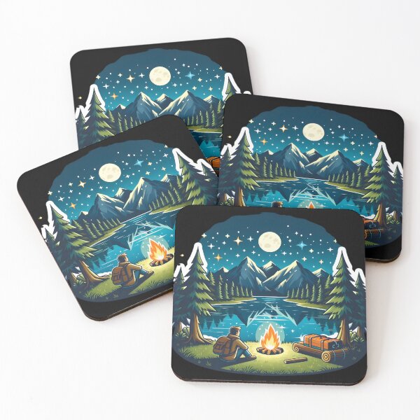 Item preview, Starlit Haven: Peaks & Fireside Tranquility designed and sold by AI-Only Creations.