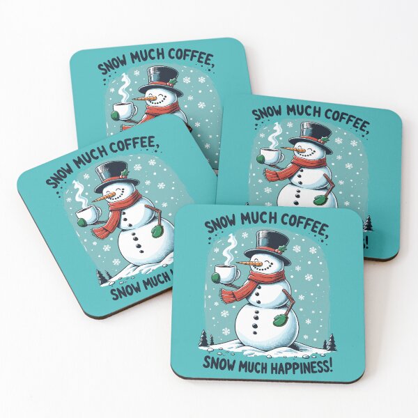Item preview, Snow much coffee, snow much happiness - Snowman caffeine addict black designed and sold by PrintSoulDesign.