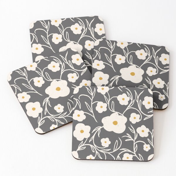 Item preview, Floriography Modern Floral Daisy Charcoal designed and sold by susycosta.