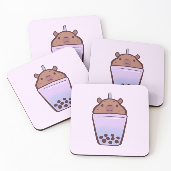 Item preview, boba capybara illustration  designed and sold by Mayarart.