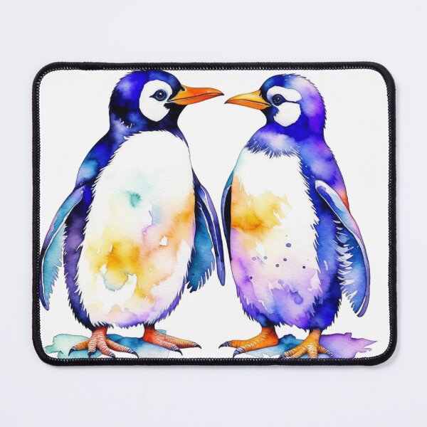 Item preview, Watercolor penguins couple designed and sold by MirucaDesign.