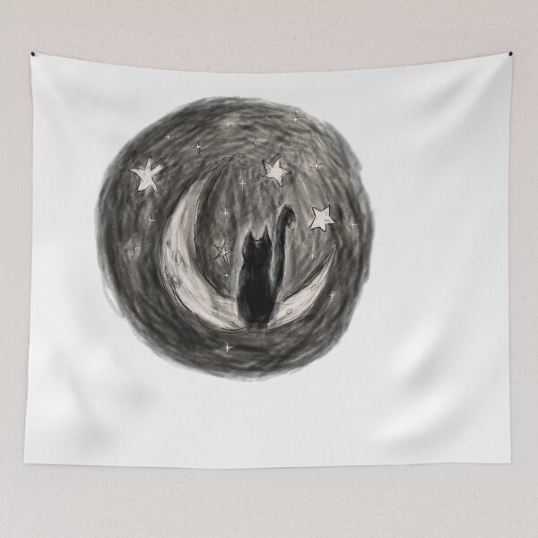 Item preview, Cat sitting on The moon designed and sold by Quoppidou.