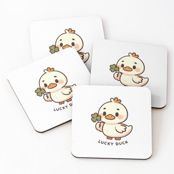 Artikelvorschau, Lucky Duck with Four-Leaf Clover entworfen und verkauft von UmbrellaStudio1.