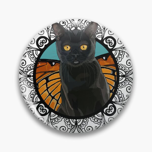 Item preview, Bombay Viceroy Butterfly Cat in Ornate Frame designed and sold by Carleah Unique.