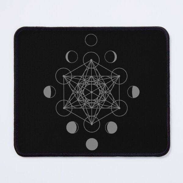 Item preview, Silver Metatron's Cube with Moon Phases: Celestial Harmony in Sacred Geometry designed and sold by LunarisPlexus.