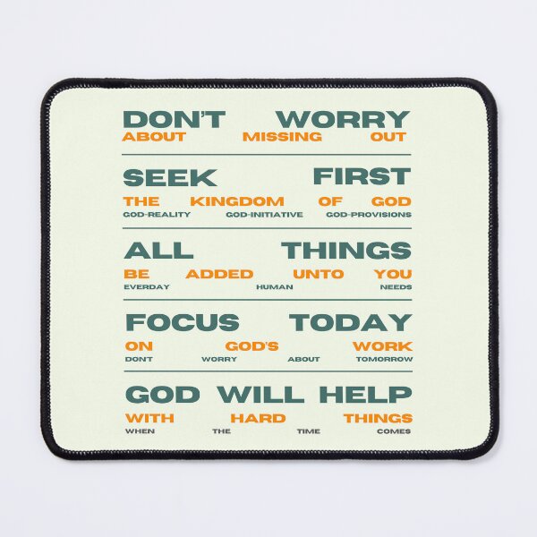 Item preview, Matthew 6:33-34 (Variant: 1) | designed and sold by Yehoshua Creatives.